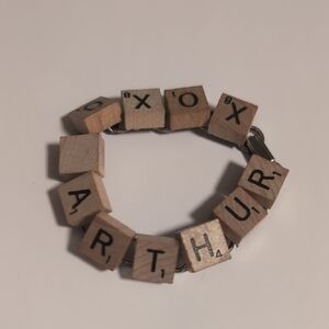 Arthur Wooden‎ Letter "Scrabble Tile Tennis Bracelet